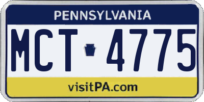 PA license plate MCT4775