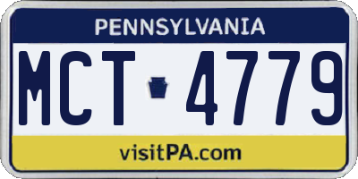 PA license plate MCT4779