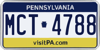 PA license plate MCT4788
