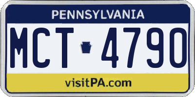 PA license plate MCT4790