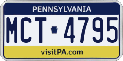 PA license plate MCT4795