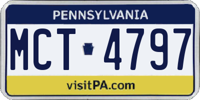 PA license plate MCT4797