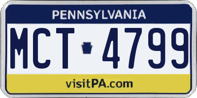 PA license plate MCT4799