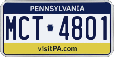 PA license plate MCT4801