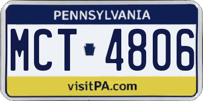 PA license plate MCT4806
