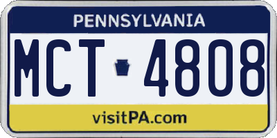 PA license plate MCT4808