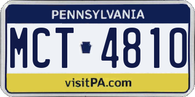PA license plate MCT4810