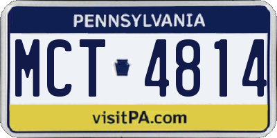 PA license plate MCT4814