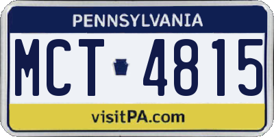 PA license plate MCT4815