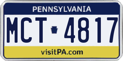PA license plate MCT4817