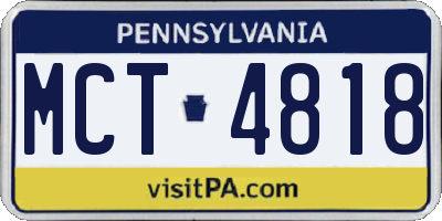 PA license plate MCT4818