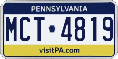 PA license plate MCT4819