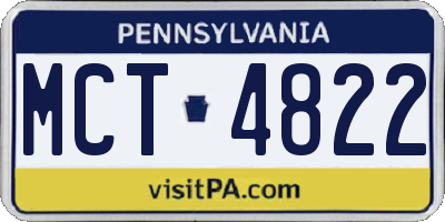 PA license plate MCT4822