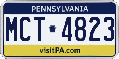PA license plate MCT4823