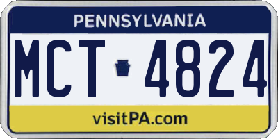 PA license plate MCT4824