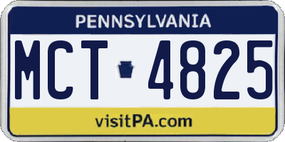PA license plate MCT4825