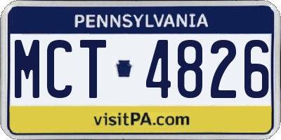 PA license plate MCT4826