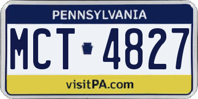 PA license plate MCT4827