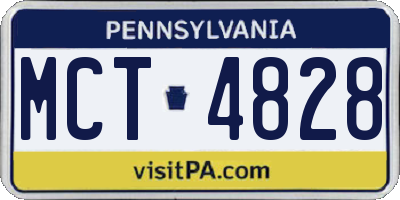 PA license plate MCT4828
