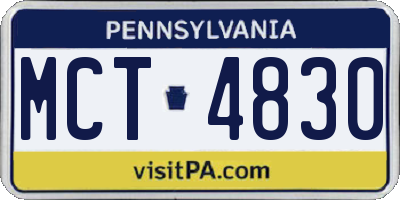 PA license plate MCT4830
