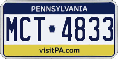 PA license plate MCT4833