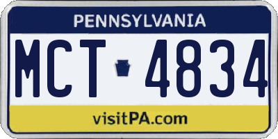PA license plate MCT4834