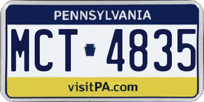 PA license plate MCT4835
