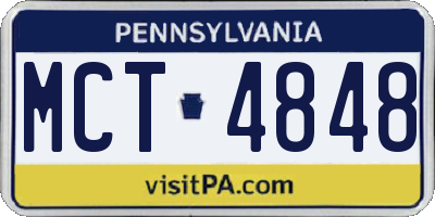 PA license plate MCT4848