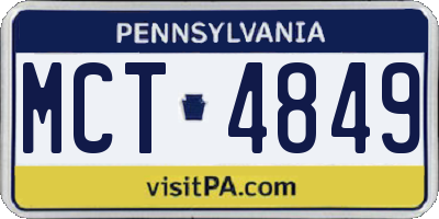 PA license plate MCT4849