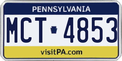 PA license plate MCT4853