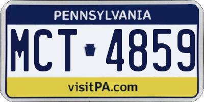 PA license plate MCT4859