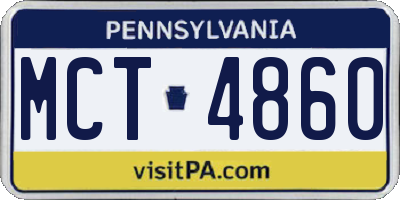 PA license plate MCT4860