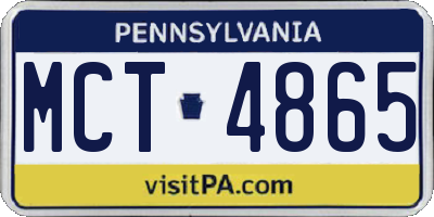 PA license plate MCT4865