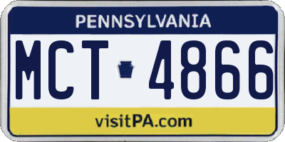 PA license plate MCT4866