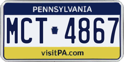 PA license plate MCT4867