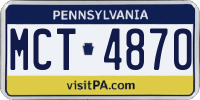 PA license plate MCT4870