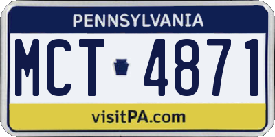 PA license plate MCT4871