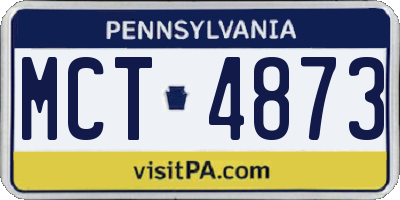 PA license plate MCT4873