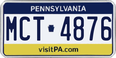 PA license plate MCT4876
