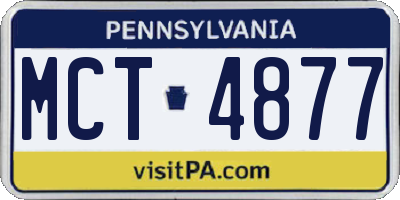 PA license plate MCT4877