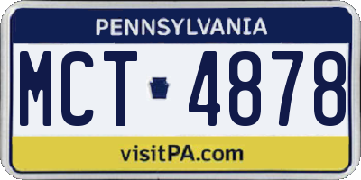 PA license plate MCT4878