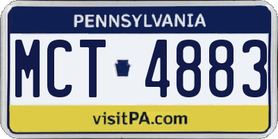 PA license plate MCT4883