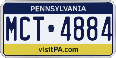 PA license plate MCT4884