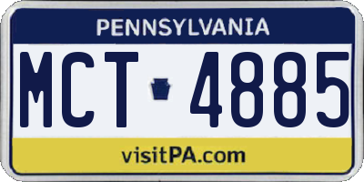PA license plate MCT4885