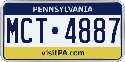 PA license plate MCT4887