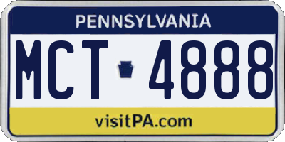 PA license plate MCT4888