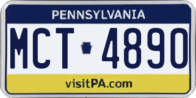 PA license plate MCT4890