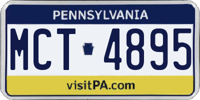 PA license plate MCT4895