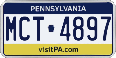 PA license plate MCT4897