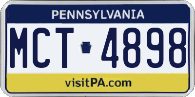 PA license plate MCT4898